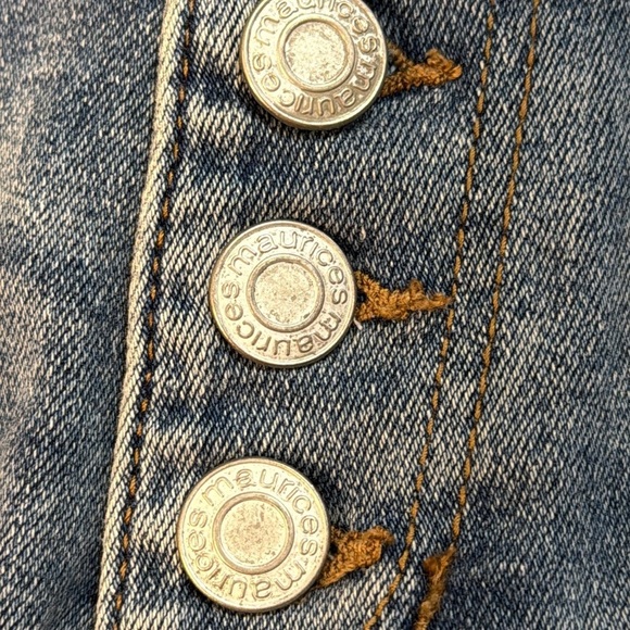 Maurices Denim Distressed Faded Button Fly Women’s 0 Stretch Jean Mini Skirt - Picture 10 of 10